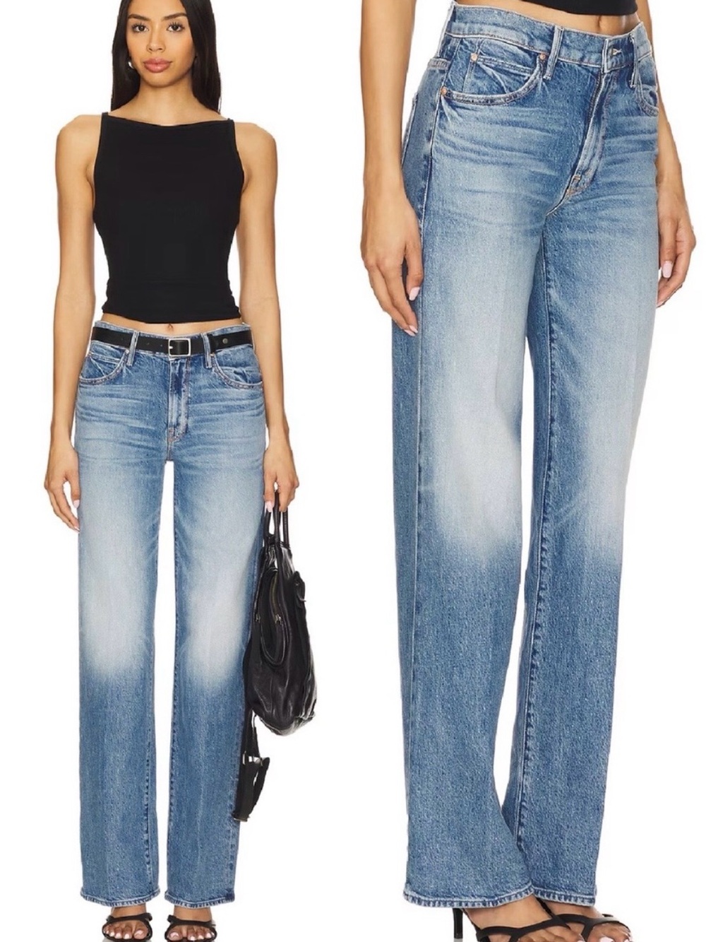 NWT MOTHER Superior Lil’ Mid Rise Tunnel Vision Sneak Jeans Size 25